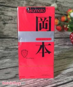 Bao cao su Okamoto strawberry huong dau2 3 1-shopthanhtung